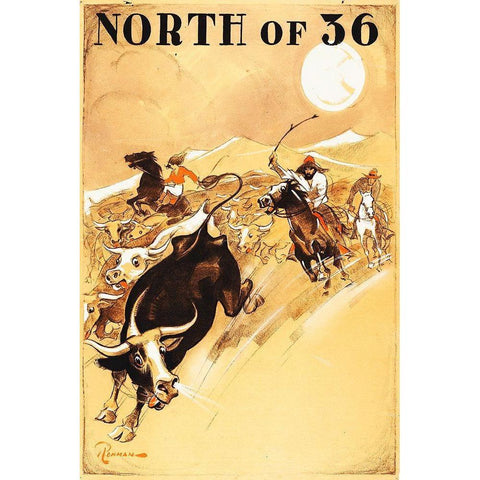 North of 36 White Modern Wood Framed Art Print by Hollywood Photo Archive