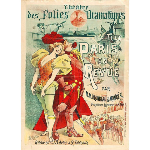 Paris Revue 1893 White Modern Wood Framed Art Print by Hollywood Photo Archive