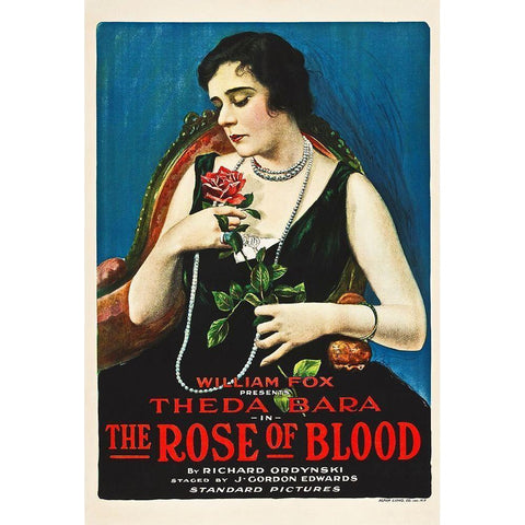 Poster, Rose of Blood, The 01 White Modern Wood Framed Art Print by Hollywood Photo Archive