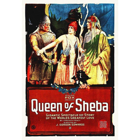 QueenOfSheba-1917 Gold Ornate Wood Framed Art Print with Double Matting by Hollywood Photo Archive