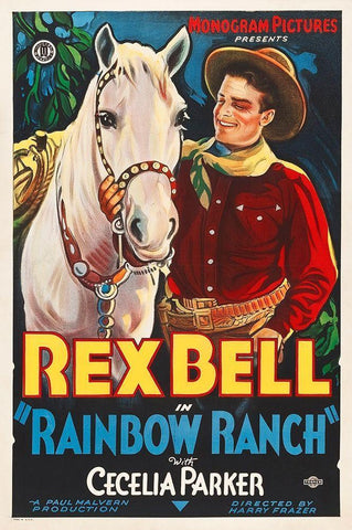 Rainbow Ranch White Modern Wood Framed Art Print with Double Matting by Hollywood Photo Archive