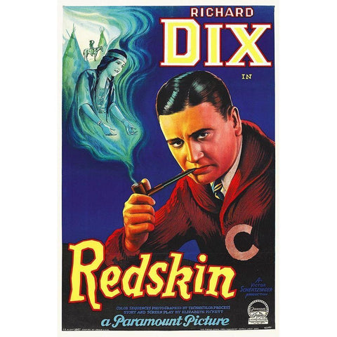 Richard Dix, Redskin Ad, 1926 Gold Ornate Wood Framed Art Print with Double Matting by Hollywood Photo Archive