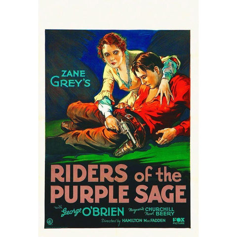 Riders of the Purple Sage White Modern Wood Framed Art Print by Hollywood Photo Archive