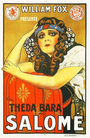 Salome with Theda Bara,  1923 White Modern Wood Framed Art Print with Double Matting by Hollywood Photo Archive