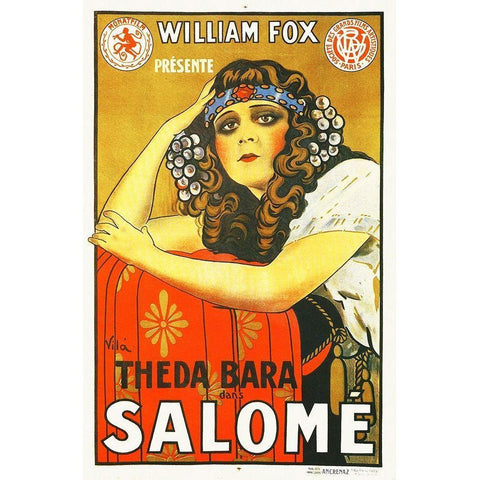 Salome with Theda Bara,  1923 White Modern Wood Framed Art Print by Hollywood Photo Archive