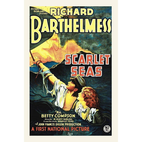 Scarlet Seas Black Modern Wood Framed Art Print with Double Matting by Hollywood Photo Archive