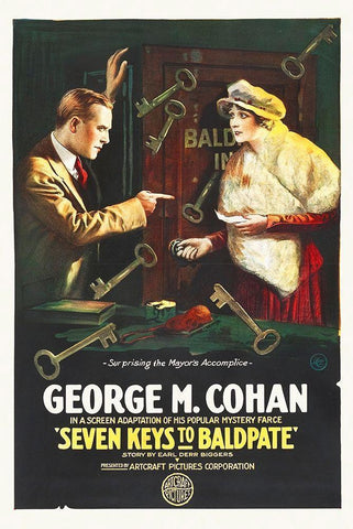 Seven Keys to Baldpate 1917 White Modern Wood Framed Art Print with Double Matting by Hollywood Photo Archive