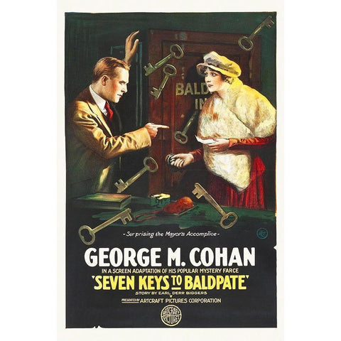 Seven Keys to Baldpate 1917 Black Modern Wood Framed Art Print by Hollywood Photo Archive