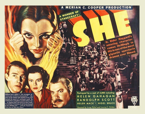 SHE Black Ornate Wood Framed Art Print with Double Matting by Hollywood Photo Archive