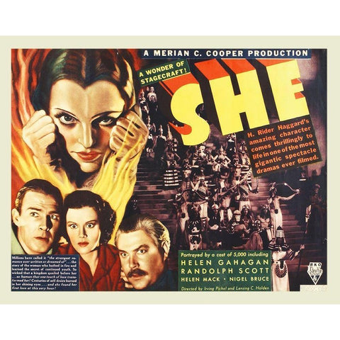 SHE Black Modern Wood Framed Art Print by Hollywood Photo Archive