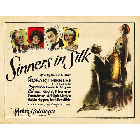 Sinners in Silk Gold Ornate Wood Framed Art Print with Double Matting by Hollywood Photo Archive