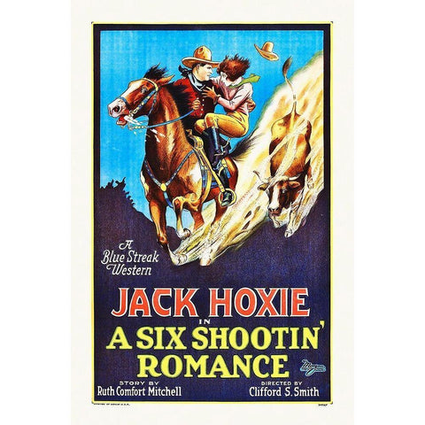 Six Shooting Romance White Modern Wood Framed Art Print by Hollywood Photo Archive