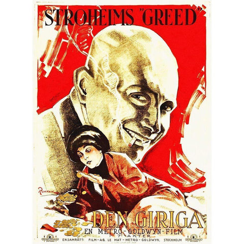 Stroheims, Greed White Modern Wood Framed Art Print by Hollywood Photo Archive