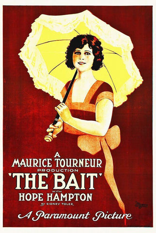 The Bait, 1918 White Modern Wood Framed Art Print with Double Matting by Hollywood Photo Archive