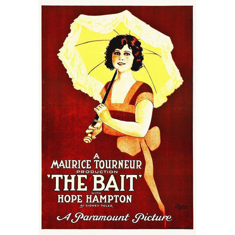 The Bait, 1918 Gold Ornate Wood Framed Art Print with Double Matting by Hollywood Photo Archive