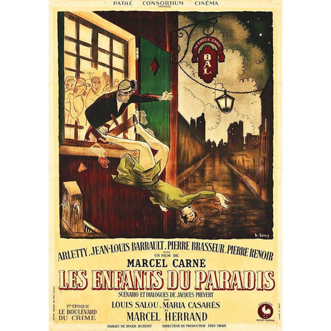 The Children of Paradise,  1945 White Modern Wood Framed Art Print by Hollywood Photo Archive