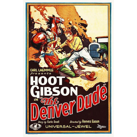 The Denver Dude White Modern Wood Framed Art Print by Hollywood Photo Archive