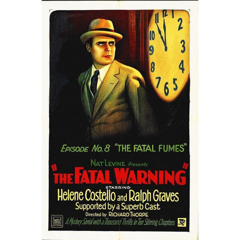 The Fatal Warning Black Modern Wood Framed Art Print with Double Matting by Hollywood Photo Archive