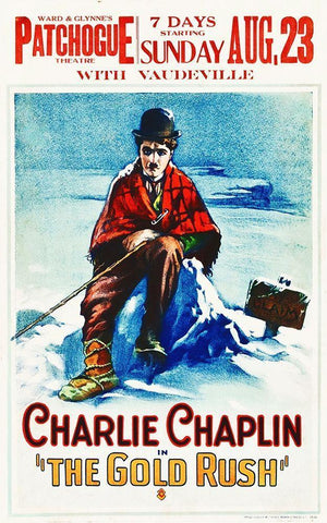 The Gold Rush poster White Modern Wood Framed Art Print with Double Matting by Hollywood Photo Archive