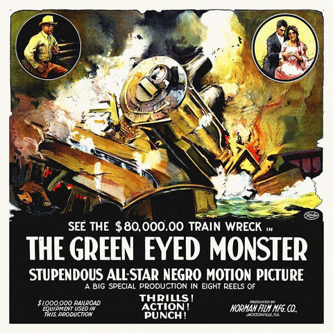 The Green Eyed Monster,  1919, 6 sheet Black Modern Wood Framed Art Print with Double Matting by Hollywood Photo Archive