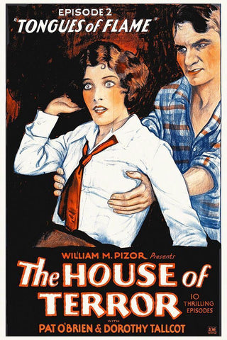 The House Of Terror, Missing Men, Ep 1 Pat OBrien, Dorothy Tallcot Black Ornate Wood Framed Art Print with Double Matting by Hollywood Photo Archive