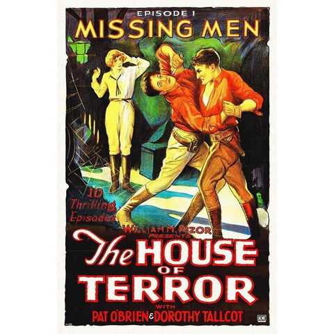 The House of Terror, Missing Men, Ep 1 Pat OBrien Black Modern Wood Framed Art Print with Double Matting by Hollywood Photo Archive