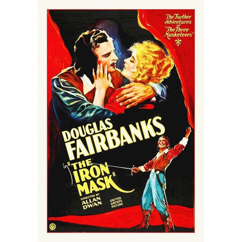 The Iron Mask White Modern Wood Framed Art Print by Hollywood Photo Archive