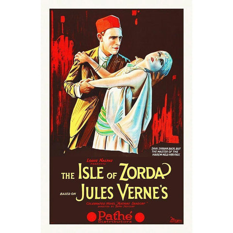 The Isle of Zorda, 1921 Black Modern Wood Framed Art Print with Double Matting by Hollywood Photo Archive