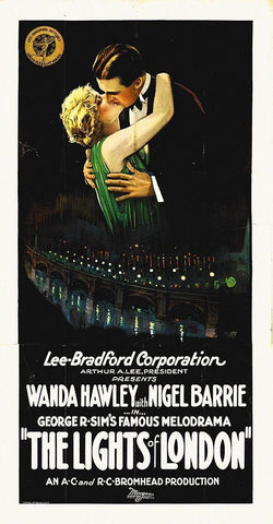 The Lights of London Black Ornate Wood Framed Art Print with Double Matting by Hollywood Photo Archive