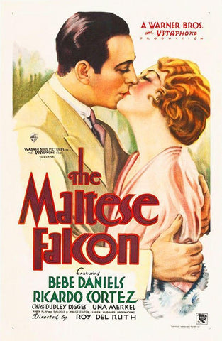 The Malteze Falcon White Modern Wood Framed Art Print with Double Matting by Hollywood Photo Archive