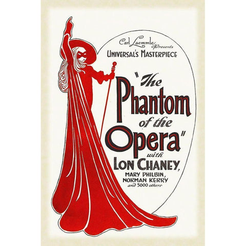 The Phantom of the Opera White Modern Wood Framed Art Print by Hollywood Photo Archive