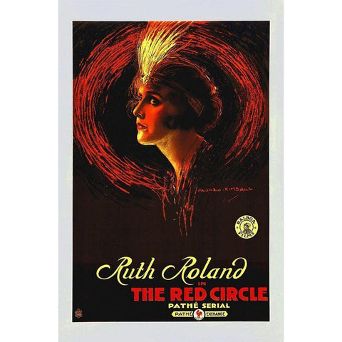 The Red Circle Black Modern Wood Framed Art Print by Hollywood Photo Archive