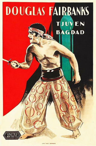 The Theif of Bagdad Black Ornate Wood Framed Art Print with Double Matting by Hollywood Photo Archive