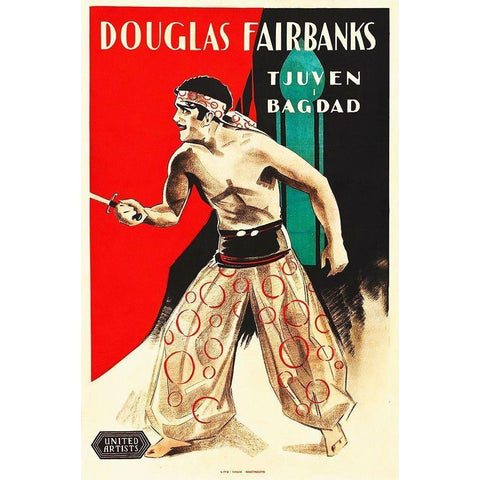 The Theif of Bagdad Black Modern Wood Framed Art Print with Double Matting by Hollywood Photo Archive