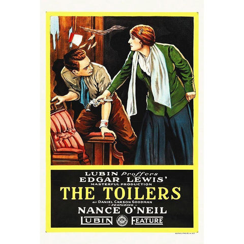 The Toilers, 1916 White Modern Wood Framed Art Print by Hollywood Photo Archive