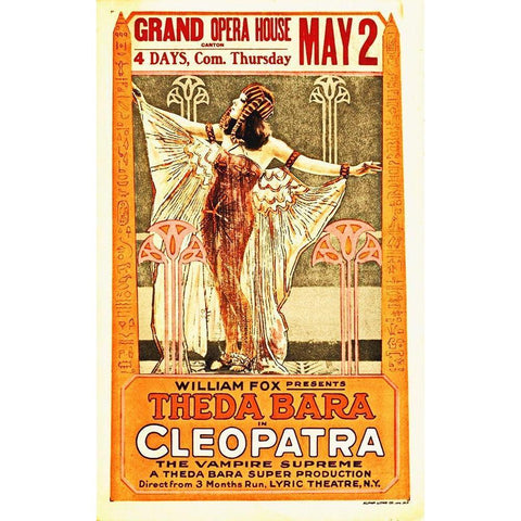 Theda Bara, Cleopatra Poster Gold Ornate Wood Framed Art Print with Double Matting by Hollywood Photo Archive