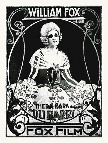 Theda Bara La Du Barry French Poster White Modern Wood Framed Art Print with Double Matting by Hollywood Photo Archive