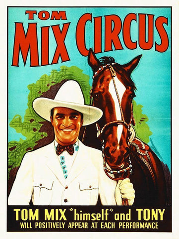 Tom Mix, Circus White Modern Wood Framed Art Print with Double Matting by Hollywood Photo Archive