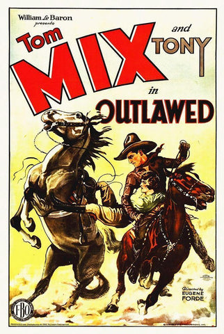 Tom Mix, Outlawed White Modern Wood Framed Art Print with Double Matting by Hollywood Photo Archive