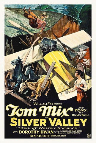 Tom Mix, Silver Fox,  1927 White Modern Wood Framed Art Print with Double Matting by Hollywood Photo Archive