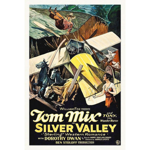 Tom Mix, Silver Fox,  1927 Black Modern Wood Framed Art Print with Double Matting by Hollywood Photo Archive