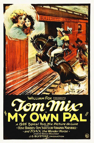 Tom Mix My Own Pal, 1924 White Modern Wood Framed Art Print with Double Matting by Hollywood Photo Archive