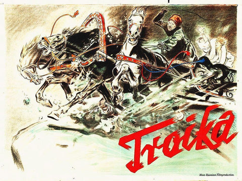 Troika, 1930 White Modern Wood Framed Art Print with Double Matting by Hollywood Photo Archive