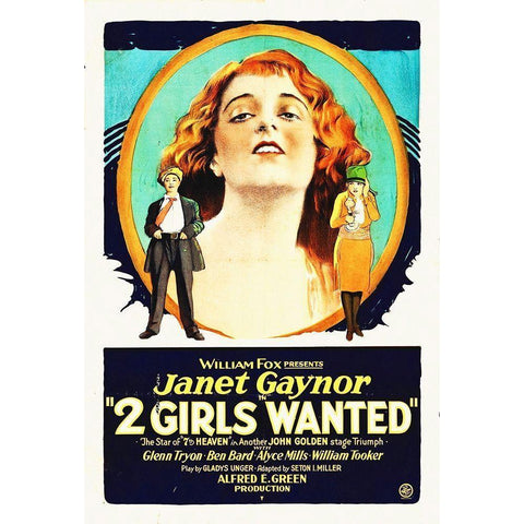 Two Girls Wanted Black Modern Wood Framed Art Print with Double Matting by Hollywood Photo Archive