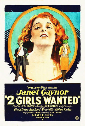 Two Girls Wanted White Modern Wood Framed Art Print with Double Matting by Hollywood Photo Archive