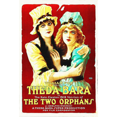 Two Orphans Gold Ornate Wood Framed Art Print with Double Matting by Hollywood Photo Archive