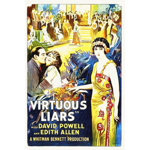 Virtuous Liars Black Modern Wood Framed Art Print with Double Matting by Hollywood Photo Archive