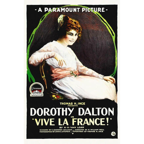 Vive La France Gold Ornate Wood Framed Art Print with Double Matting by Hollywood Photo Archive