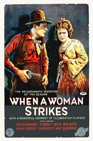 When A Woman Strikes, 1919 Black Ornate Wood Framed Art Print with Double Matting by Hollywood Photo Archive