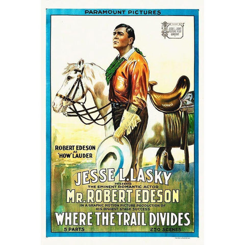 Where The Trail Divides Black Modern Wood Framed Art Print with Double Matting by Hollywood Photo Archive